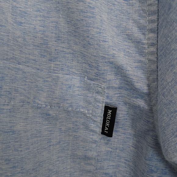 🔴3/$20 Molokai Blue Short Sleeve Button Down Size M - Picture 5 of 10